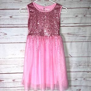 Wonder Nation Pink Sequin Kids Formal Dress